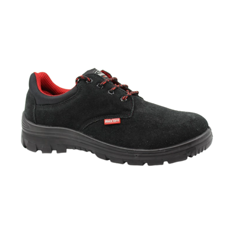 Blacksteel BS 9041 (SL) Leather Steel Toe Black Work Safety Shoes, Size: 8