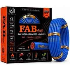 Fabgold 1.5 Sqmm Blue FR PVC Multi Strand Electrical Wire, FABGOLD15, Length: 90m