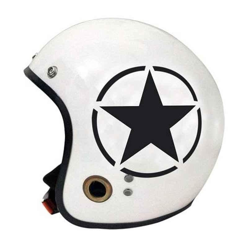 Habsolite HB-ESW Ecco Star Open Face White Helmet With Detachable Cap & Adjustable Strap, Size: Medium