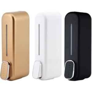 Fastgear 3 Pcs 380ml Plastic White, Black & Gold Cubical Soap Dispenser Set