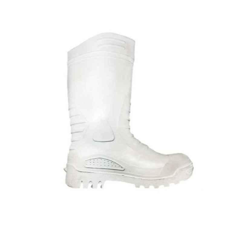 Silber PVC Steel Toe White Safety Boot, Size: 42