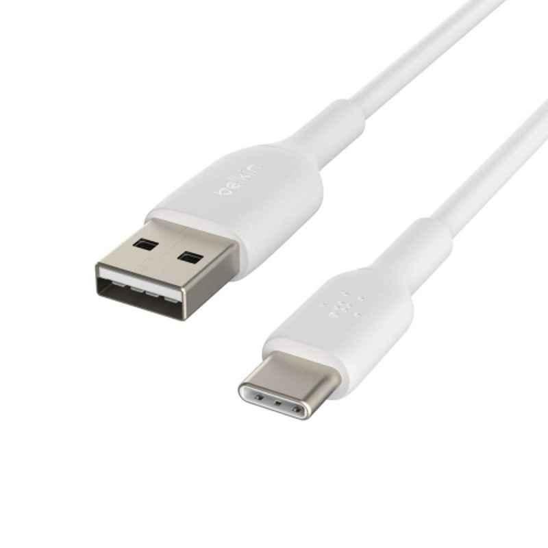 Belkin 1m White Type C to USB A 2.0 Male Fast Charging Cable, CAB001bt1MWH