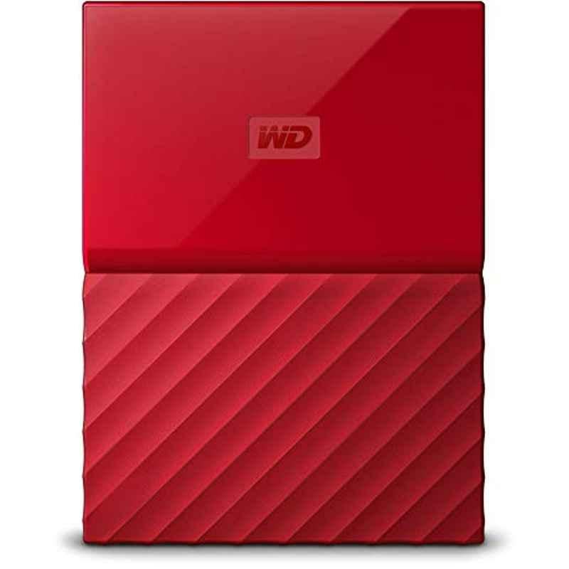 WD My Passport 1TB Red USB 3.0 Portable External Hard Drive, WDBYNN0010BRD-WESN