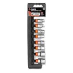 Groz 3/8 inch Drive 8 Pcs Hex Hand Socket Set On Rail, KIT/SKT/H/3-8/8L/UG