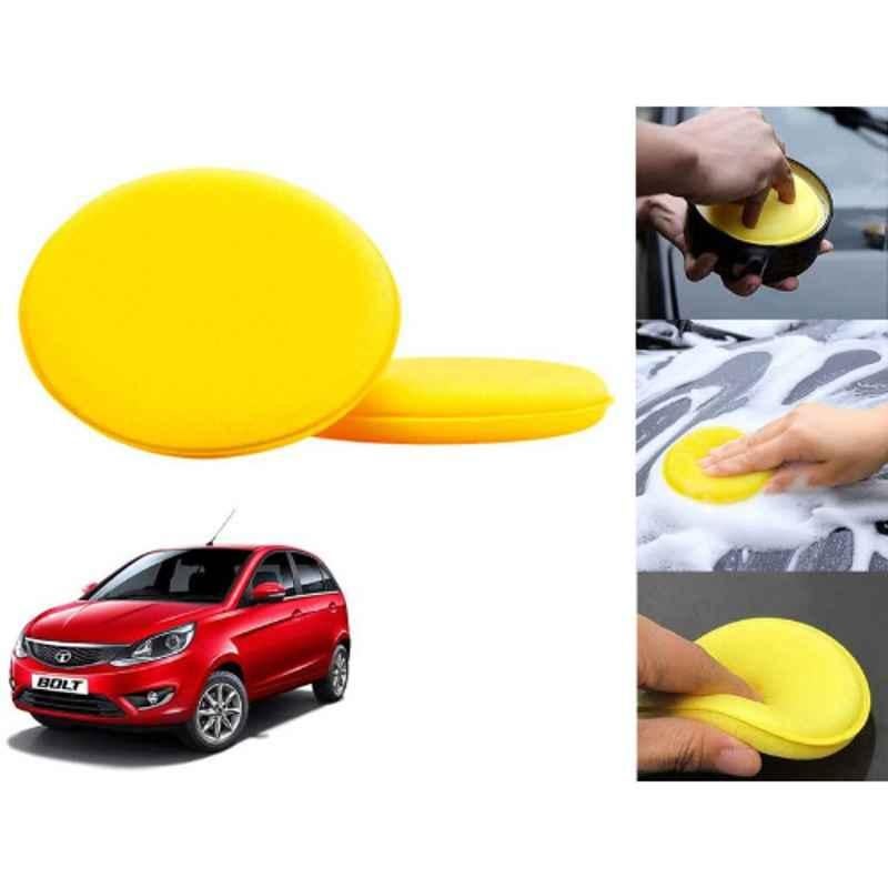 Auto Pearl Polyurethane Beige Washing & Waxing Polish Foam Sponge for Bolt Except XB XE XM (Pack of 2)