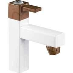 Sparsh Pearl Ludo Pine LDP-1409 Plastic Brown & White Pillar Cock for Bathroom & Kitchen