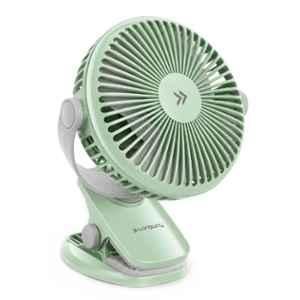 Longway Clipzy 10W 3300rpm 2000mAh Mint Green Portable Rechargeable Clip Fan with 360 deg Rotation, 3 Speed Control & 1 Year Warranty