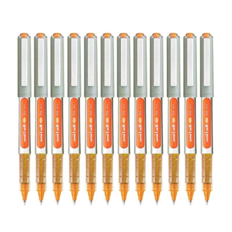 Mitsubishi Uniball Eye 0.7mm Orange Fine Roller Pen, MI-UB157-OE (Pack of 12)
