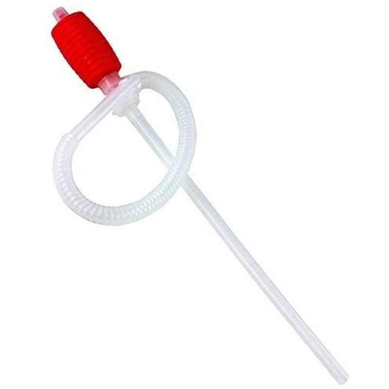 MeterMall 2cm Plastic White Manual Liquid Transfer Pump Siphon Hose