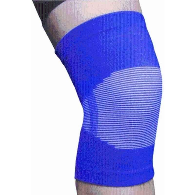 Matrica Blue & Black Stretchable Knee Support Sleeve with Knee Brace, Size: Free