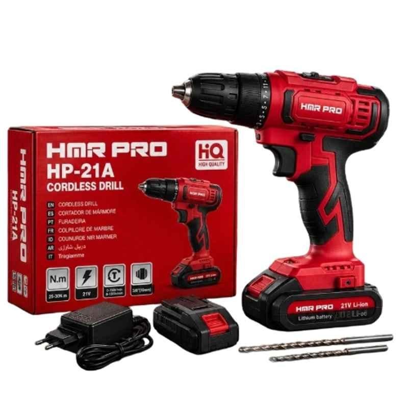HMR PRO 10mm 21V 25-30Nm Cordless Impact Drill Driver, HP-21A