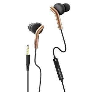 Zebronics Bro 3.5mm Black & Gold Wired Earphones with Deep Bass