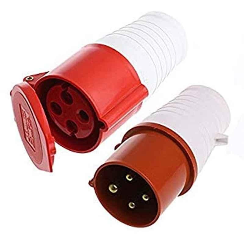 32A 415V 4 Pin Wall Mount Waterproof Industrial Plug Socket