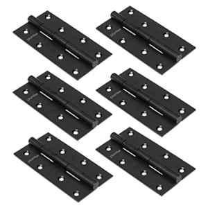 Plantex Heavy Duty Stainless Steel Door Butt Hinges 5 inchx12 Gauge/2.5 mm Thickness Home/Office/Hotel for Main Door/Bedroom/Kitchen/Bathroom (Pack of 6) Black