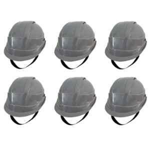 Ladwa Polymer Grey Heavy Duty Safety Helmet with Adjustable Ratchet, LSI-DHG-6, Size: Free (Pack of 6)