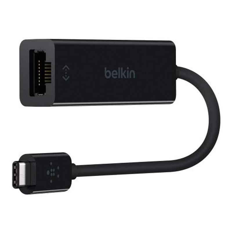 Belkin 15cm Black USB Type-C to Gigabit Ethernet Adapter, F2CU040BTBLK