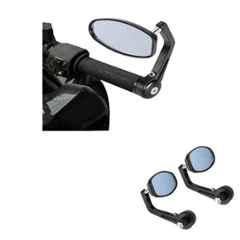 AllExtreme 7/8 inch Black Round Bar End Convex Side Mirror