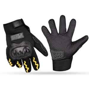 AllExtreme EXO2FG02 Yellow Motorcycle Full Finger Riding Gloves for Bike Racing & for Men & Women, Size: XL