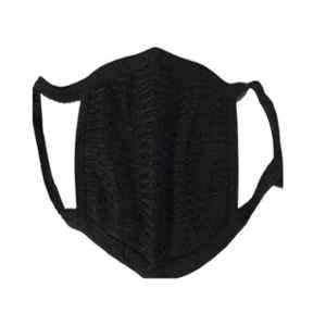 APS Polyester & Cotton Reusable, Washable & Dust Protection Dual Filter Black Face Mask, MX113A (Pack of 50)