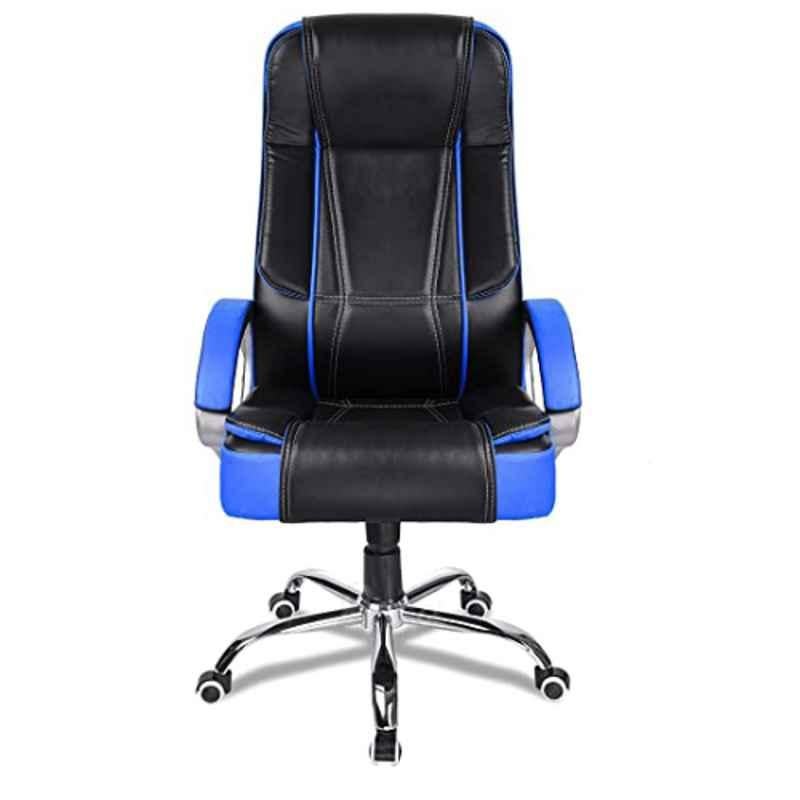 Chair Garage Leatherette Black & Blue Adjustable Height Office Chair with Back Support, CG156