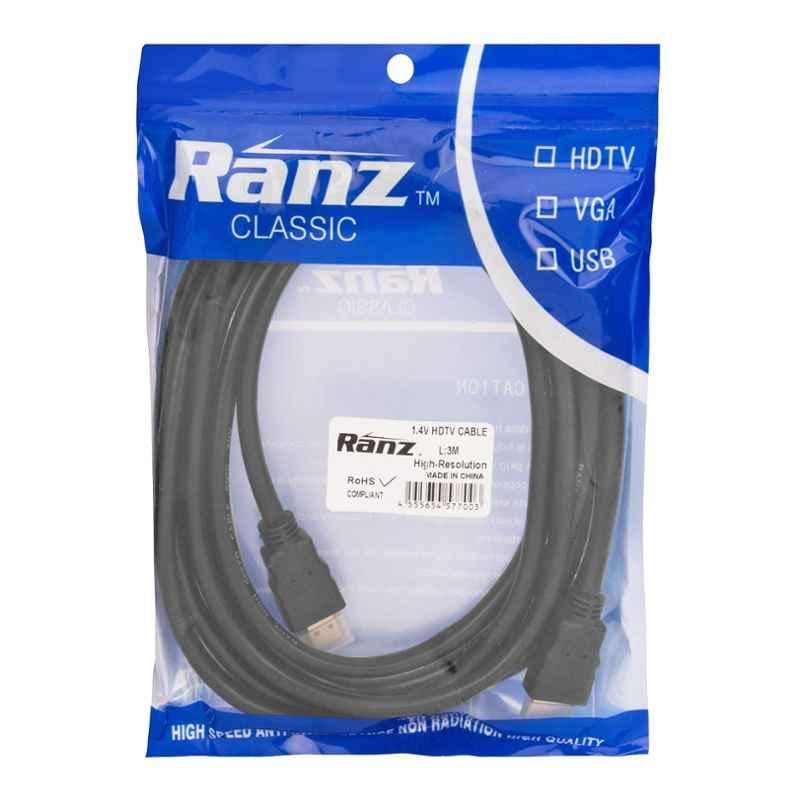 RANZ 3m Black Hdmi Cable
