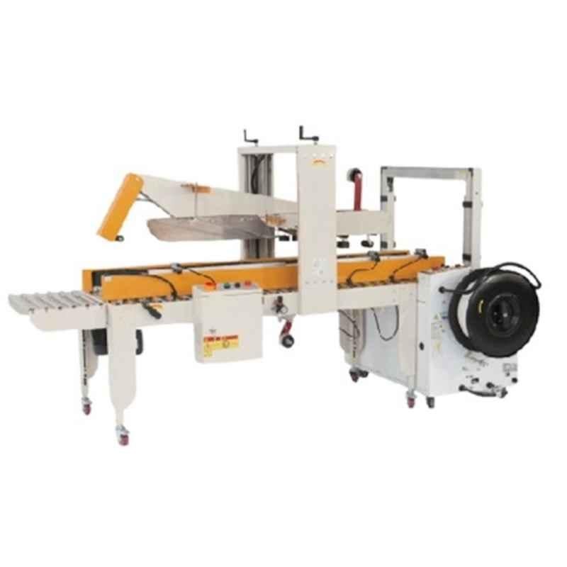 PPH Impex 400W Carton Flap Folding with Automatic Strapping Machine, FXJ5050FF