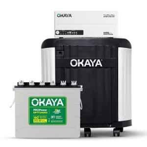 Okaya ATSW 1700 12V 1450VA Pure Sinewave Inverter with PROPower OPTT24060 210Ah Battery & Trolley Combo for Home, Office & Shops