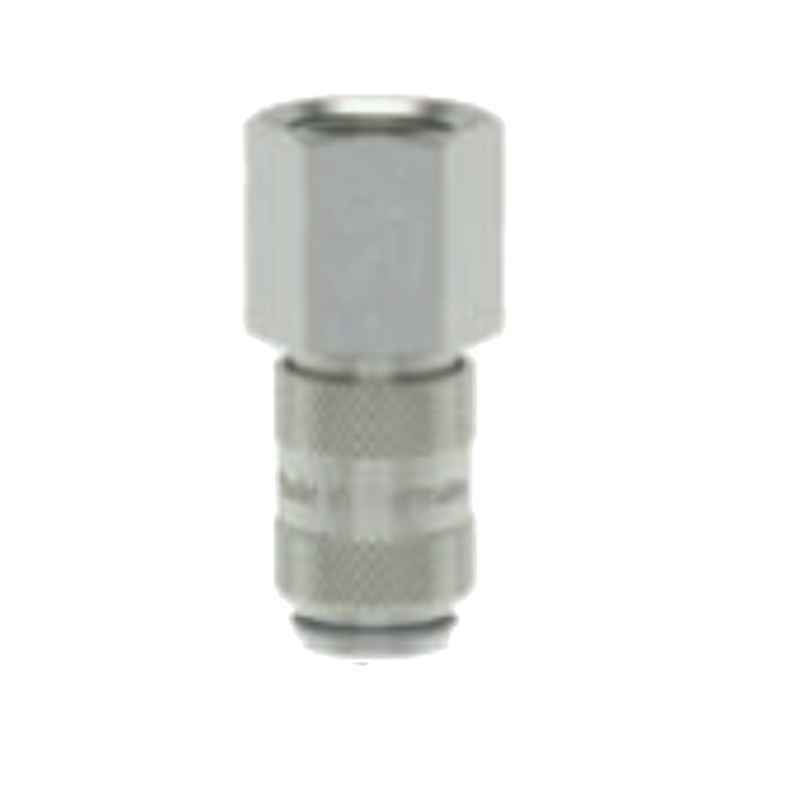 Ludcke M5 Plated ESMCN 5 IAB Double Shut Off Micro Quick Connect Coupling with Female Thread, Length: 26 mm