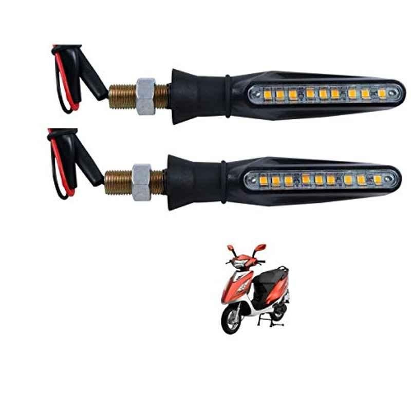 Kozdiko 4 Pcs Plastic Front & Rear Side Sleek Yellow Bike Indicator Set for TVS Streak