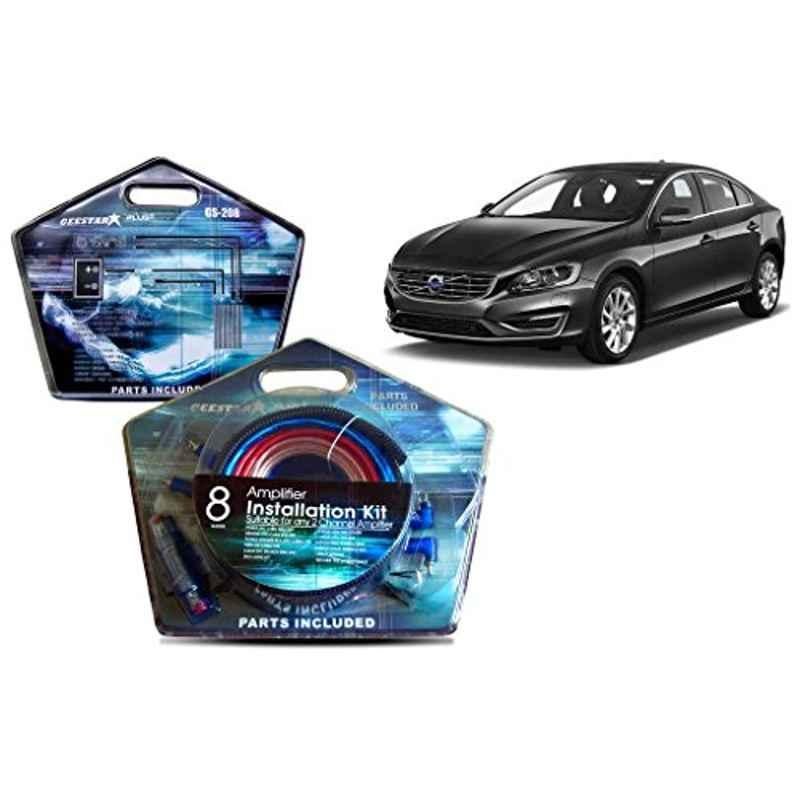 Auto Pearl Geestar Plus 8 Guage 2 Channel Amplifier Full Installation Kit for Volvo S60, GS-208