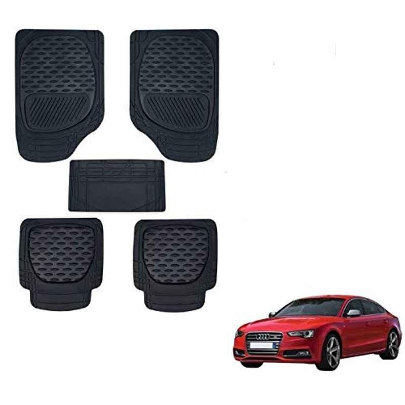 Kozdiko 6255 5 Pcs Rubber & PVC Black Heavy Car Foot Mat Set for Audi S5