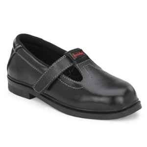 Kavacha S132 Black Leather Steel Toe Safety Shoes for Women, Size: 5