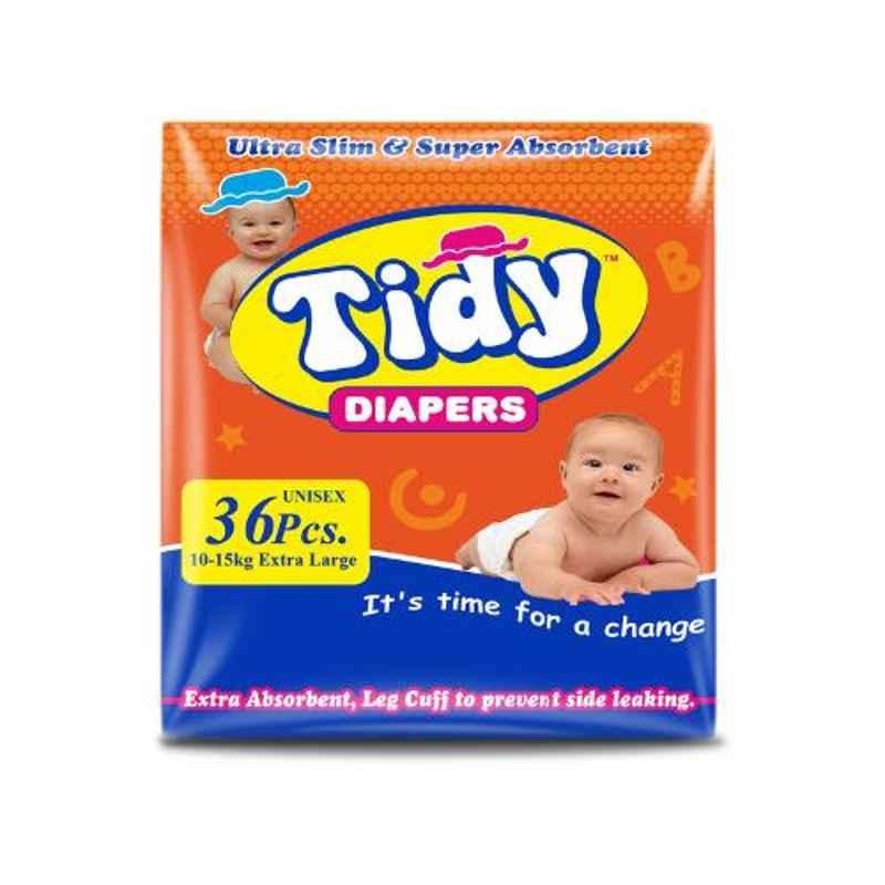 Tidy 36 Pcs Extra Large Non-Woven Ultra Soft Baby Diapers, TBD-EXL-8 (Pack of 8)