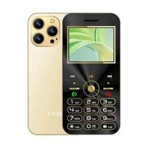 I Kall A2 2.8 inch 2200mAh Gold Dual Sim Keypad Phone with 64GB Expandable Storage