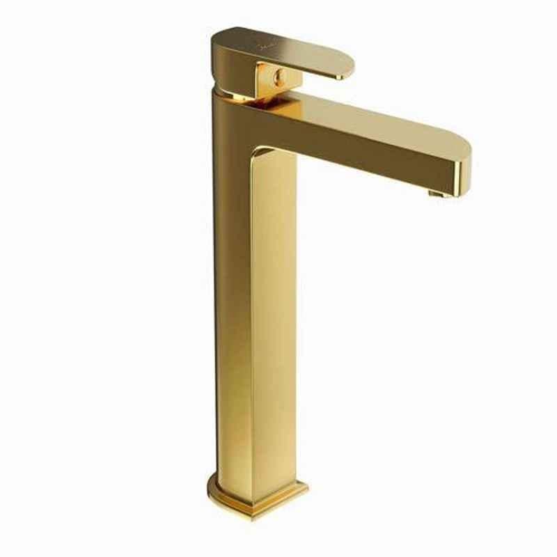 Jaquar Alive Full Gold Single Lever Tall Boy with 600mm Braided Hose, ALI-GLD-85005B