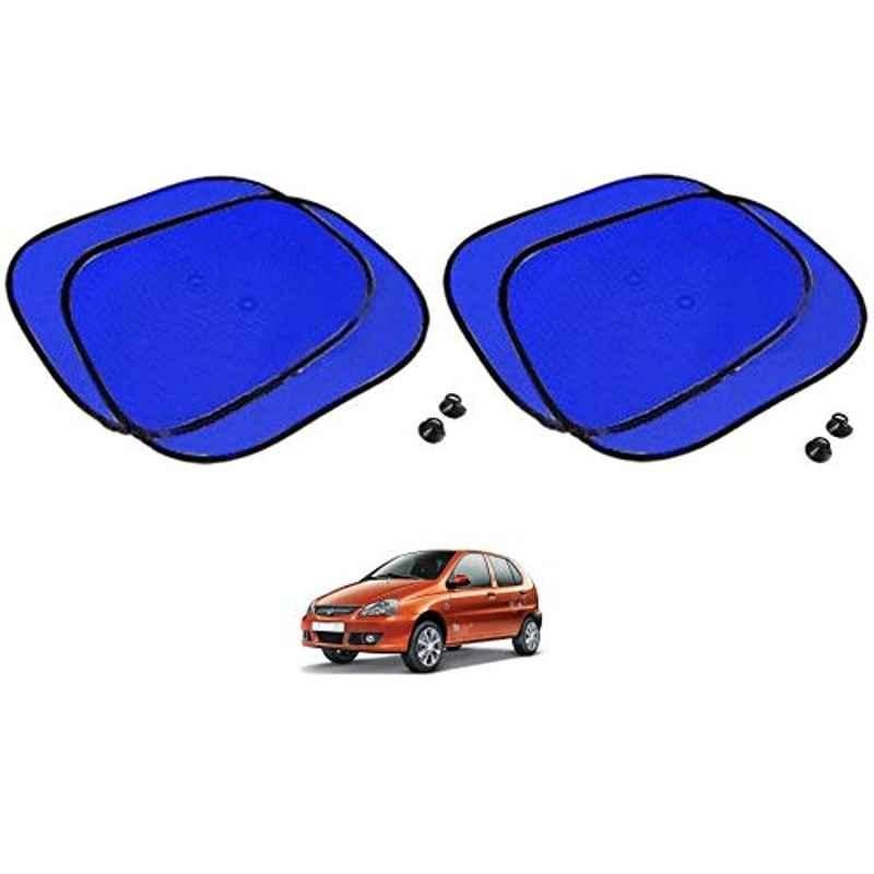 Kozdiko 4 Pcs Blue Chipkoo Car Window Sunshade Curtain Set for Tata Indica, koz_82855