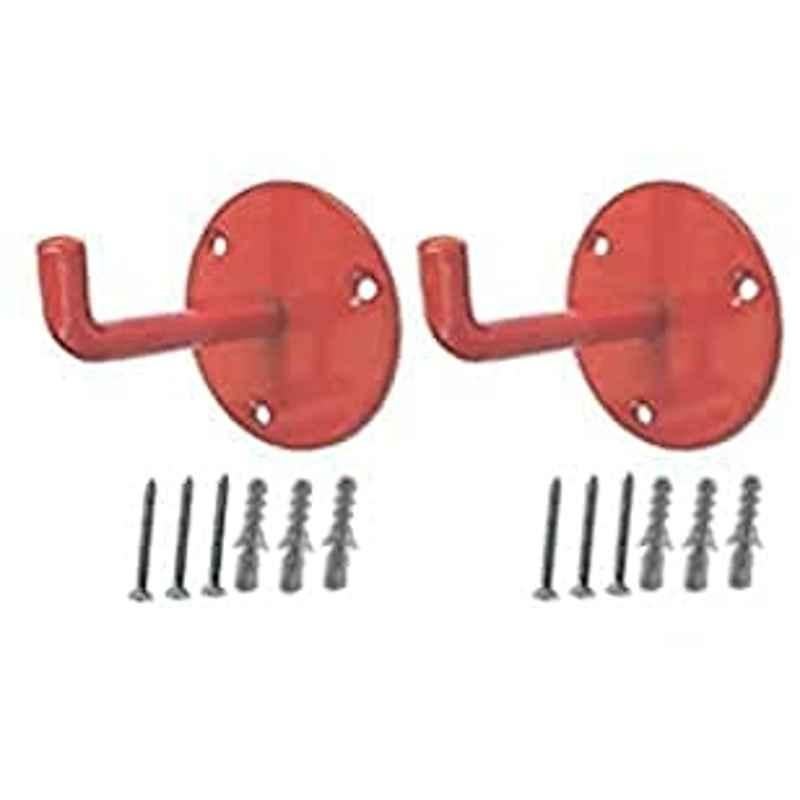 Abbasali Red Fire Extinguisher Bracket Wall Hanging Clip (Pack of 2)