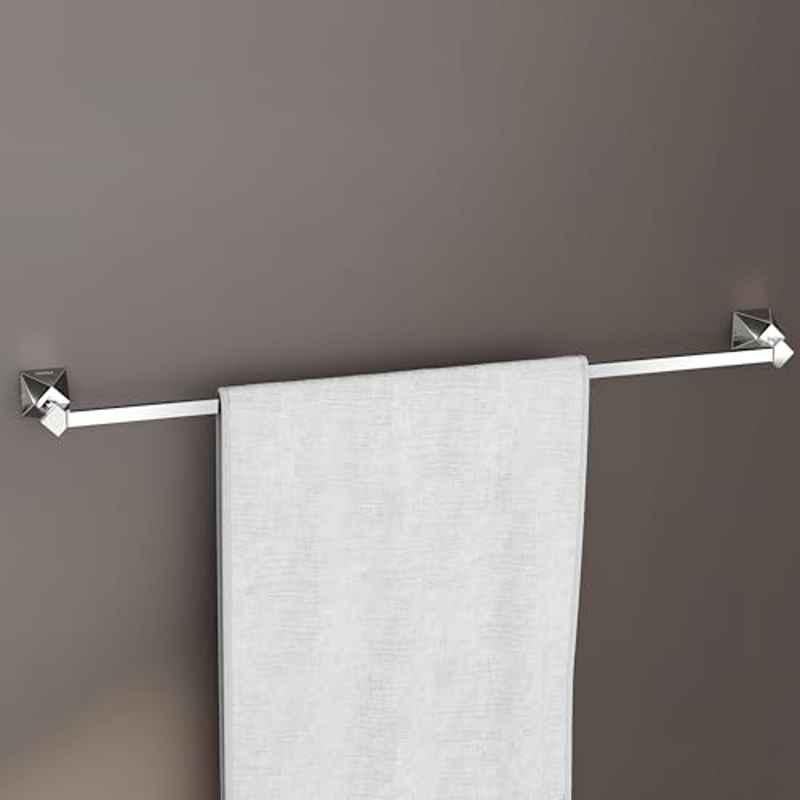 Plantex Towel Rod for Bathroom/Pure Brass Towel Hanger/24in Towel Holder/Bathroom Accessories APS-ASC-01, Chrome