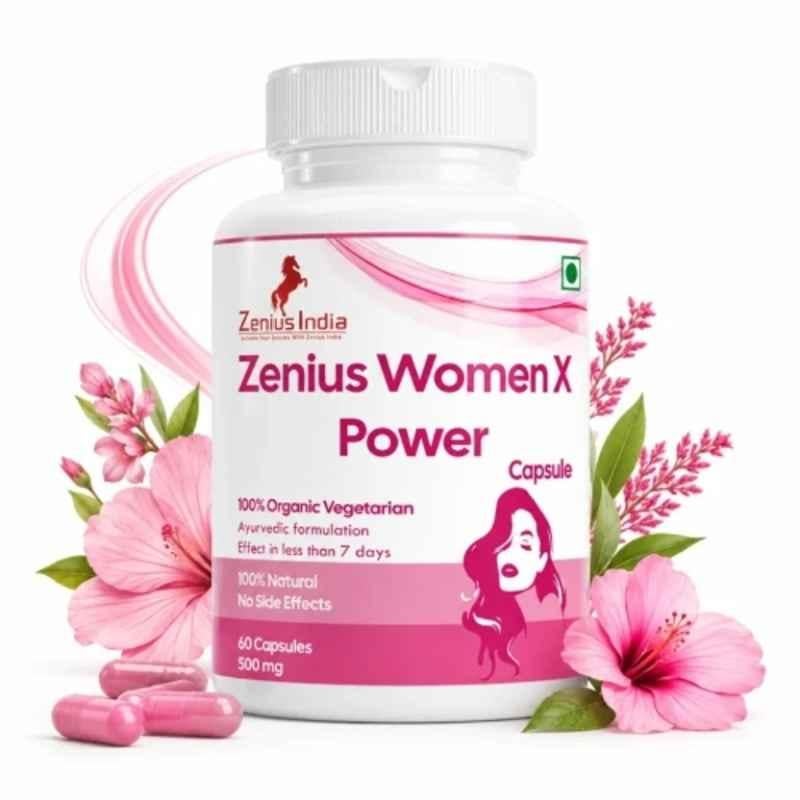 Zenius India 60 Pcs WomenX Power Capsule with Ashwagandha, Bang Bhasma, Amla, Saunf & Ajwain for Female Wellness Support & Strengthens Intimacy