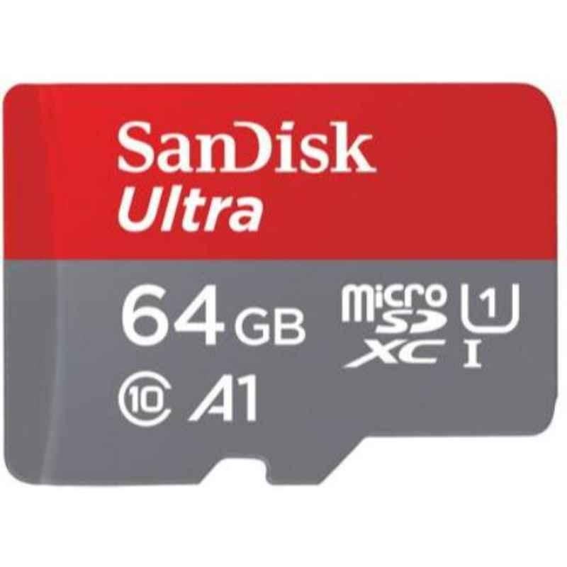 SanDisk MicroSDHC 64GB Red Ultra Memory Card, SDSQUAR-064G-GN6MA