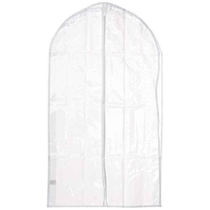Honey-Can-Do 42x24x3 inch Polyester White Zippered Hanging Suit Bag, SFT-01243