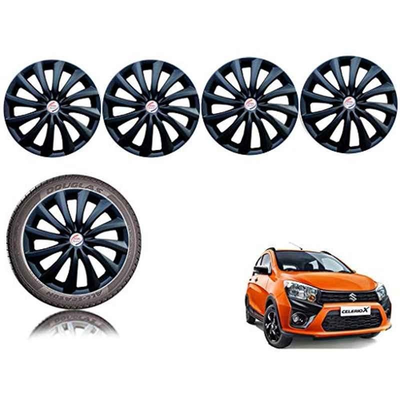 Auto Pearl 4 Pcs 14 inch ABS Black Car Wheel Cover Set for Maruti Suzuki CelerioX