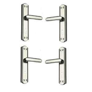 Onmax 7 inch Iron Satin Black Finish Key Mortise Door Handle without Lock Body for Outdoor & Indoor, S701MSBW (Pack of 2)