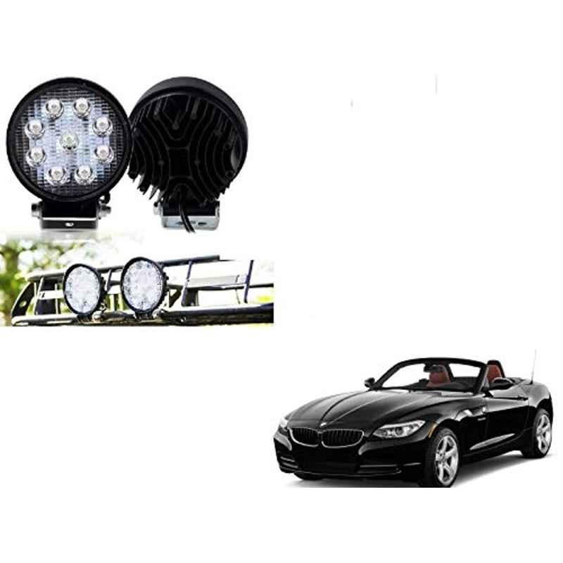 Kozdiko 2 Pcs 27W 4 inch 9 LED Waterproof Round White Fog Light Set with Mounting Brackets for BMW Z4, kozd_19917