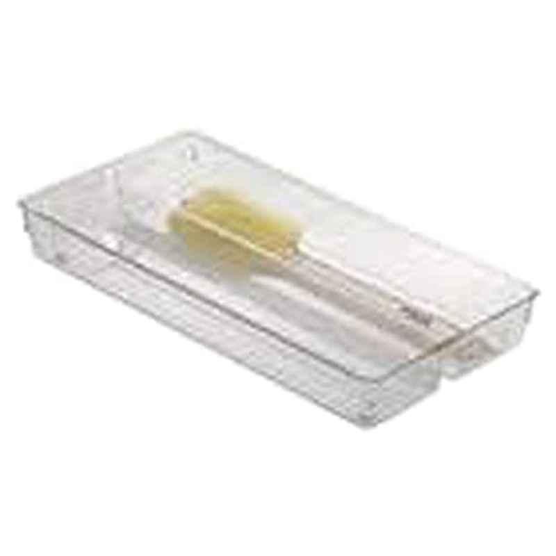 Interdesign 6x15x2 inch Plastic Clear Linus Twin Drawer Organizer, 110788