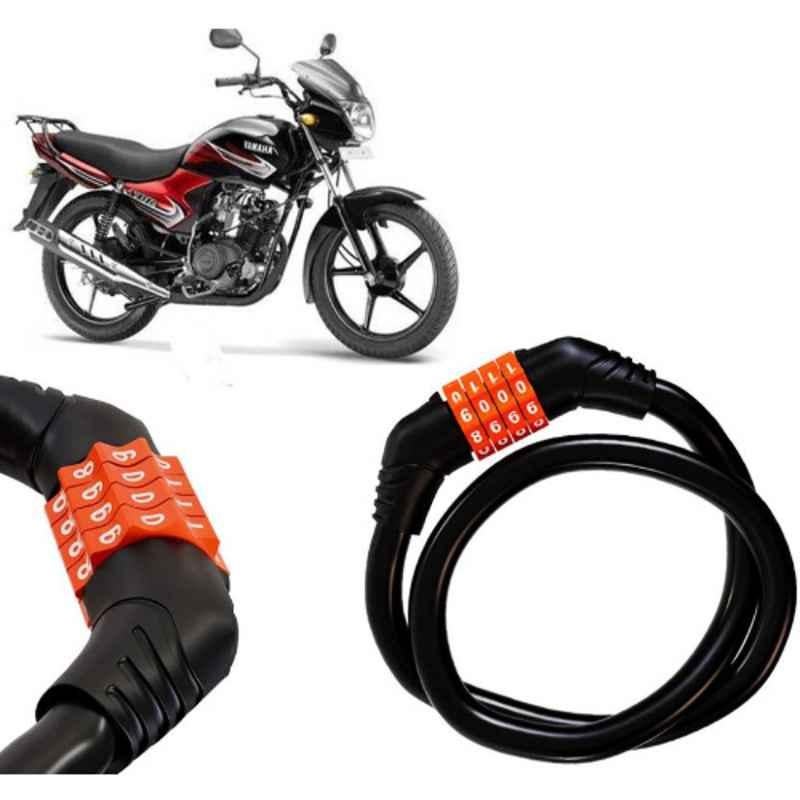 Auto Pearl Black & Orange 4 Digit Anti-Theft Combination Number Lock for YBR 110