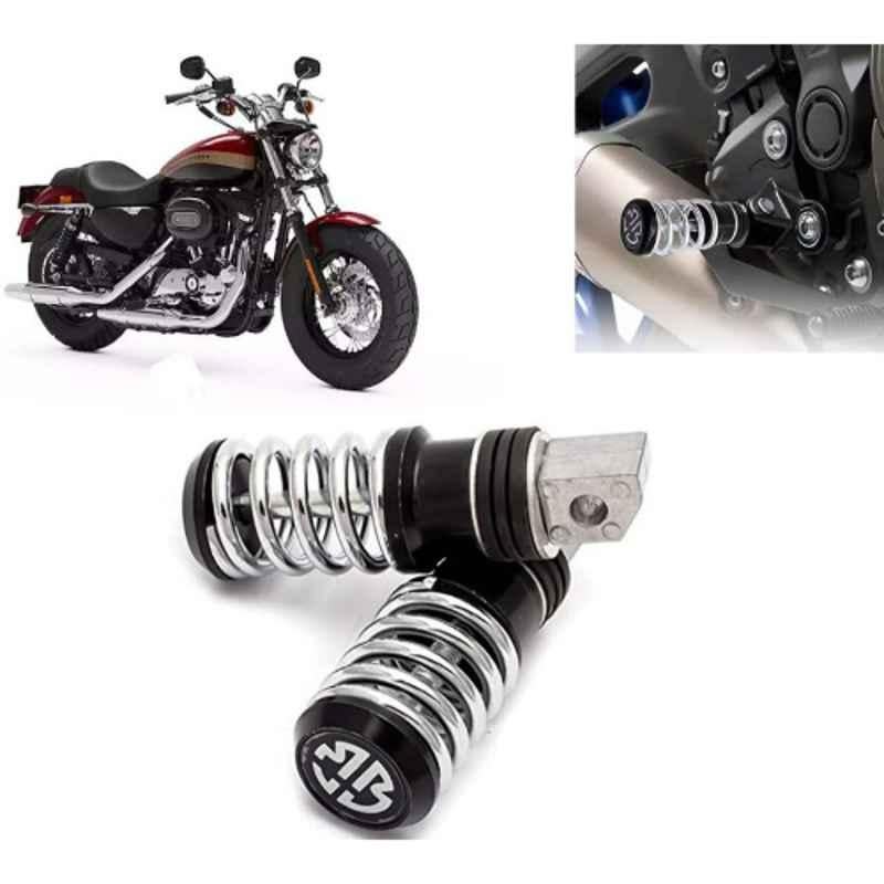 Auto Pearl 2 Pcs Steel Black Foot Rest Spring Coiled Set for 1200 Custom