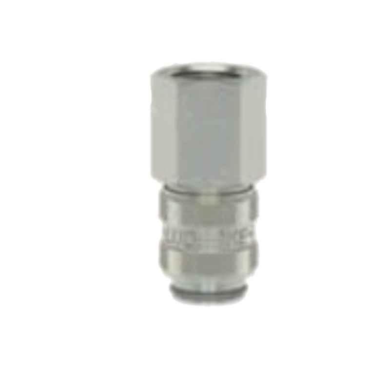 Ludcke M12x1.5 Plain ESM 121 IAB Double Shut Off Micro Quick Connect Coupling with Female Thread, Length: 38 mm