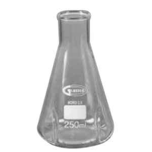 Glassco 500ml White Printing 3.3 Boro Glass Culture Baffled Flask, 231.215.05 (Pack of 10)