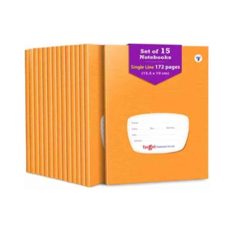 Target Publications 172 Pages Regular Single Line Small Notebooks for Students & Kids, 1259 (Pack of 15)